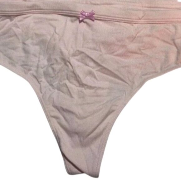 Womens NO BOUNDARIES Plus XXXL/3XG(10) Pink Solid Thong Stretch Underwear NWT - Picture 3 of 9